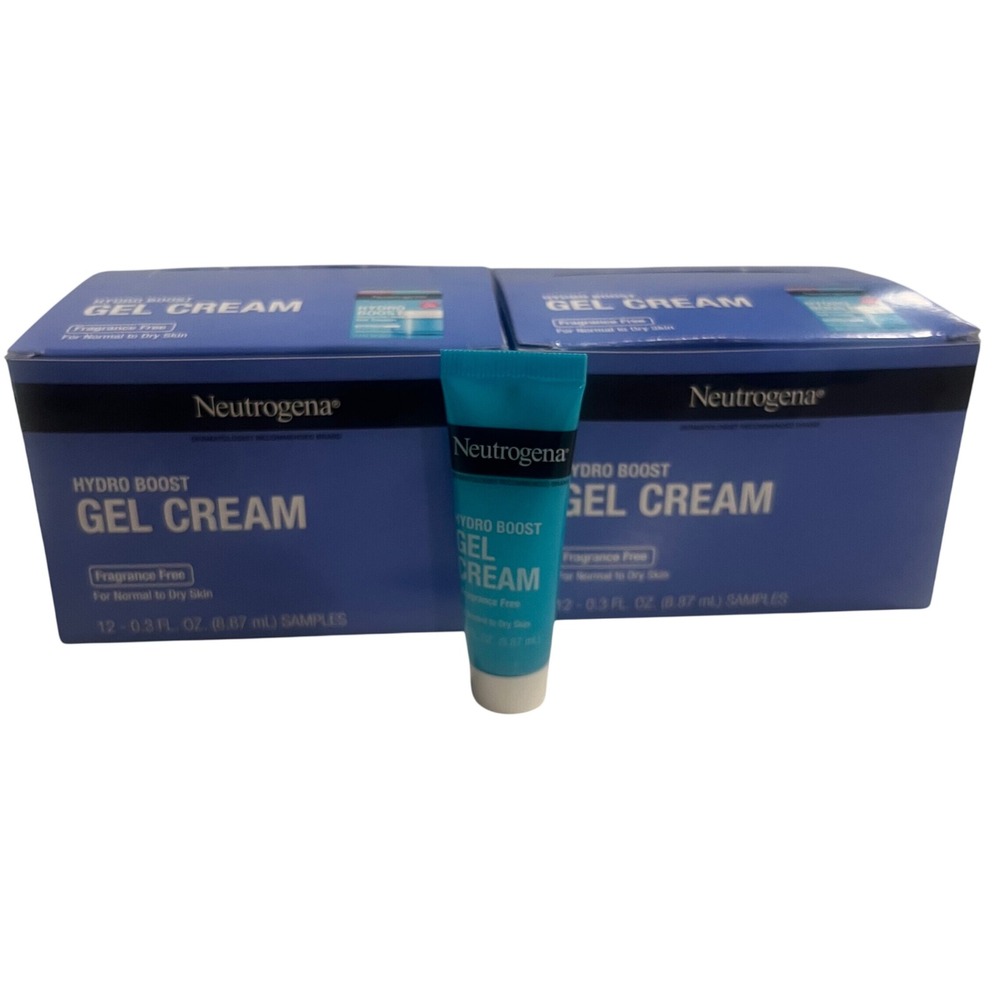Neutrogena Hydro Boost Gel Cream Fragrance Free 24pk Sample Travel Size 0.3oz ea
